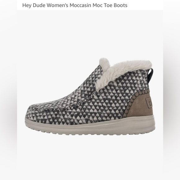 Hey Dude Women's Fuzzy Slip-On Slippers - Black and Tan - Picture 1 of 5